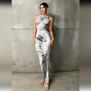 Body Heat Map Print Tank Long Dress